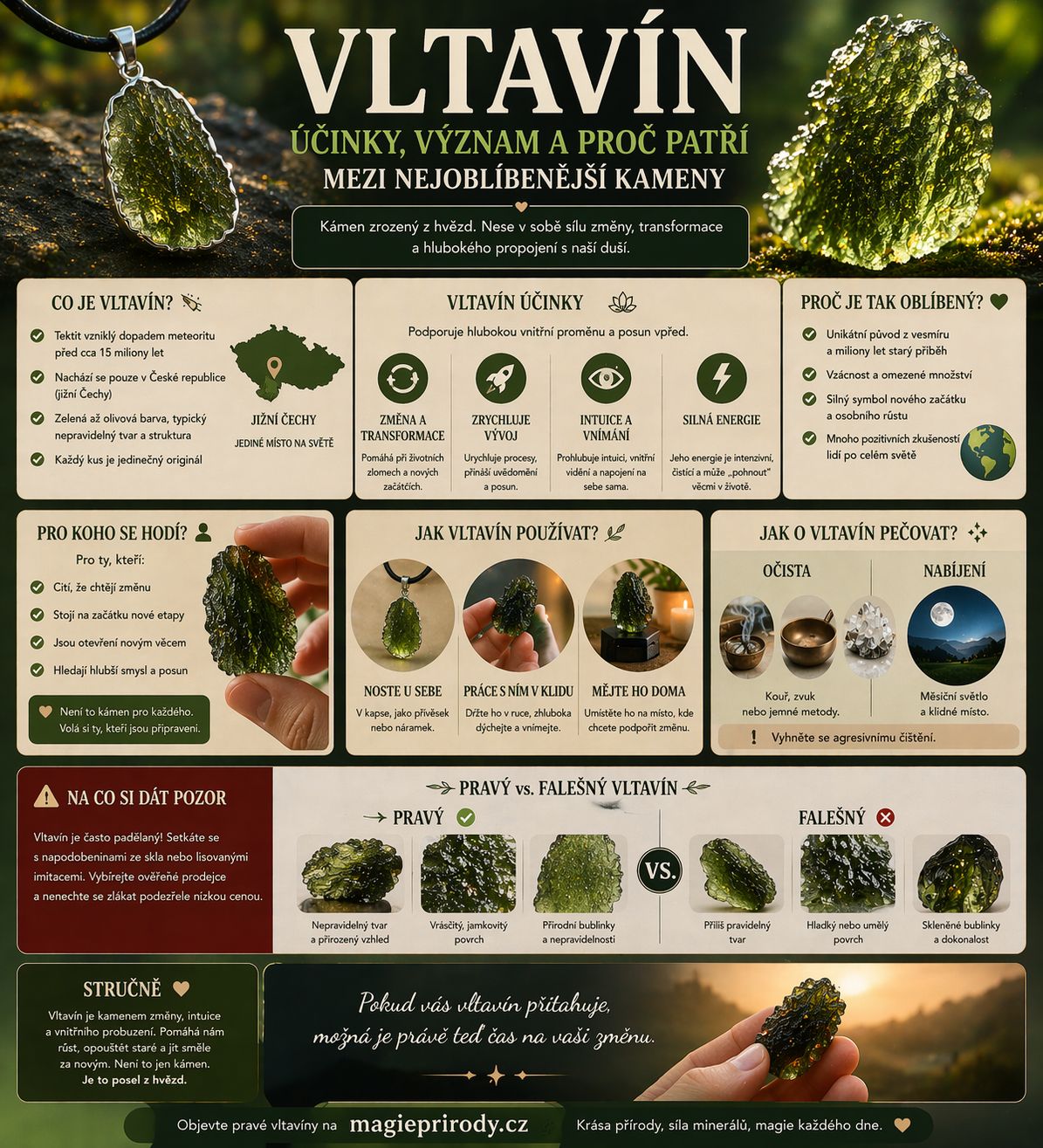 vltavin ucinky vyznam -